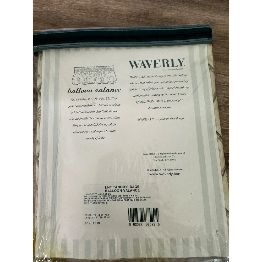 New Waverly Balloon Valance Palm Trees 79x14 Tangier Sage Florida Tropical